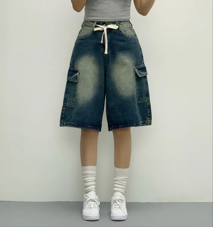 [인생버뮤다/~XL/5부기장] 버블 빈티지 워싱스트링 카고 버뮤다팬츠 5부 데님팬츠 청반바지 숏팬츠 여름팬츠 선데이이브닝 상세 이미지 33
