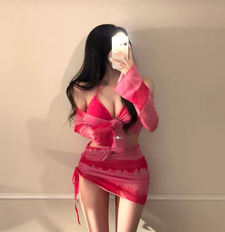 [최저가!!/군살커버/핏보장] 4pcs 세트 섹시 글램 커버업 셔링 랩스커트 여리핏 크롭 볼레로 가디건 투피스 리본 스트랩 수영복 비치웨어 물나염 슬림 휴양지 인생샷 유니크 상세 이미지 8