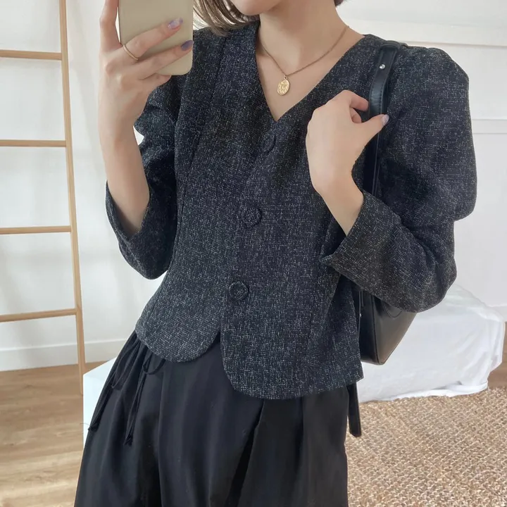하객룩BEST💗(긴팔ver)[주문폭주🔥] 동글 트위드 버튼 긴팔 자켓 상세 이미지 51