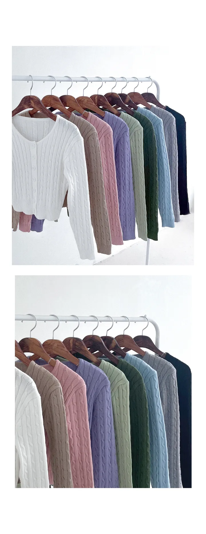 (재주문율 1000%, 리뷰극찬) 하밀 꽈배기 니트가디건 14color 상세 이미지 13