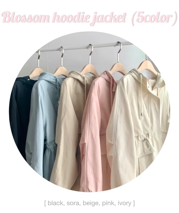 *숏or롱* [MADE🧵] *당일배송* 블라썸 스트링 후드 야상 점퍼 (5color) 간절기 봄자켓 봄야상 봄트렌치 하프트렌치 크롭야상 바람막이 상세 이미지 1