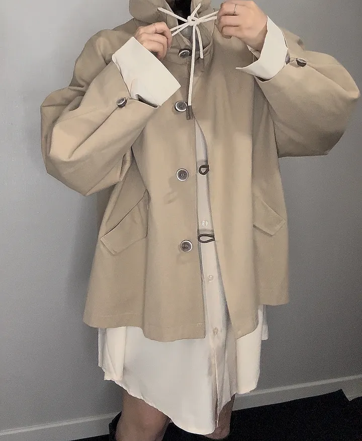 [🤍당일출고🤍/아방핏제대로2color/고퀄리티] 프리미엄 하프 후드 트렌치 야상 코트 자켓 상세 이미지 25