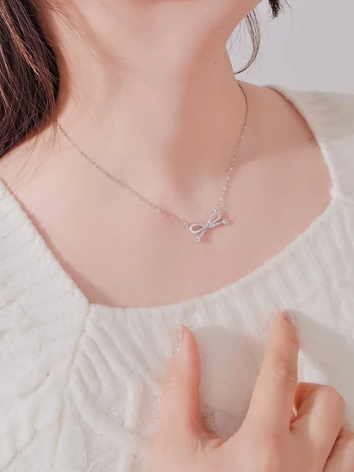 [✨럭셔리/고퀄리티💖] 트윙클 엘레강스 리본 써지컬스틸 큐빅 레이어드 트위스트 목걸이 상세 이미지 29