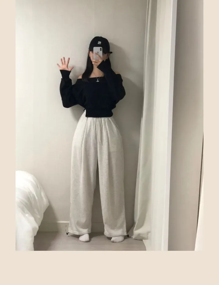 [허얇골넓핏, 모델인생템] 노아 와이드 핀턱 하이웨스트 조거 밴딩 트레이닝 오버핏 팬츠 상세 이미지 32