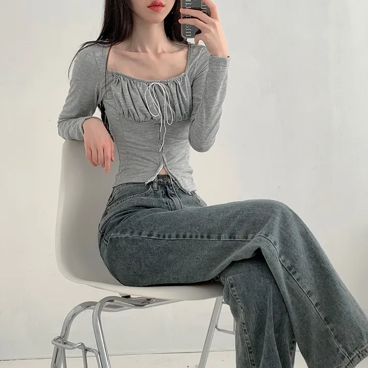 [히든밴딩/3단기장/S-4XL💫] 리어스 세미 와이드 롱 워싱 데님 팬츠 6colors 상세 이미지 39