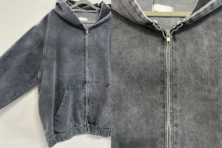 [UNISEX]시티드 데님 루즈 박시 후드 집업 점퍼 자켓(2color/5-7일 여유주문) 상세 이미지 32