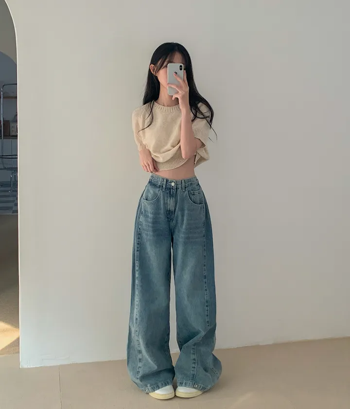 [핏강추!/사이드핀턱/-3XL] 오스틴 와이드핏 밑단 스냅 단추 워싱 데님 팬츠 4colors 상세 이미지 30