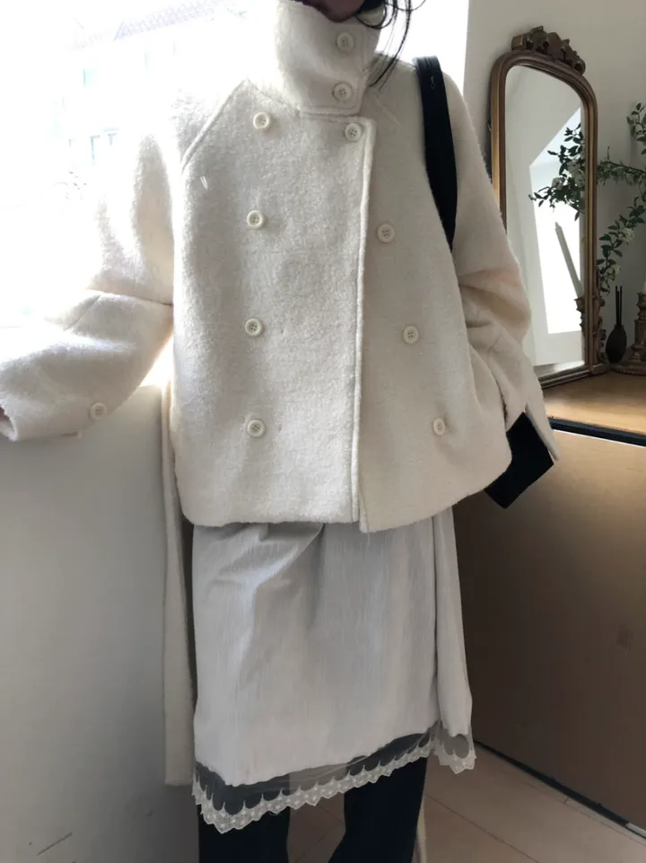 *아이당일*하이넥 더블 숏코트(2color) 상세 이미지 34