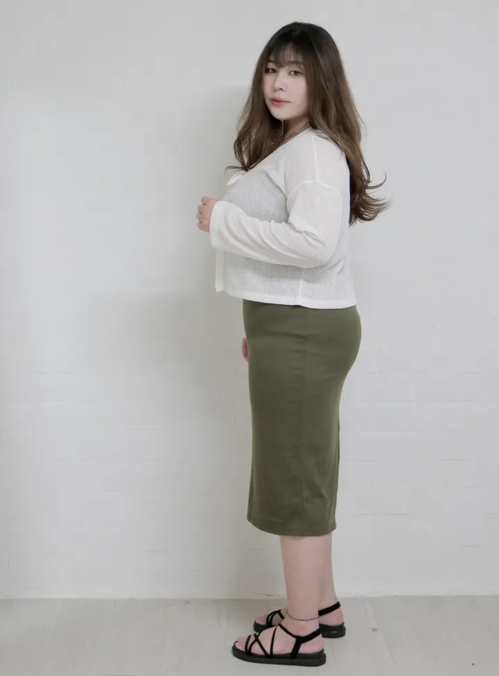 (55-100) 빅사이즈 브이넥 시스루 리본 가디건 살탐방지 얇은가디건 상세 이미지 41