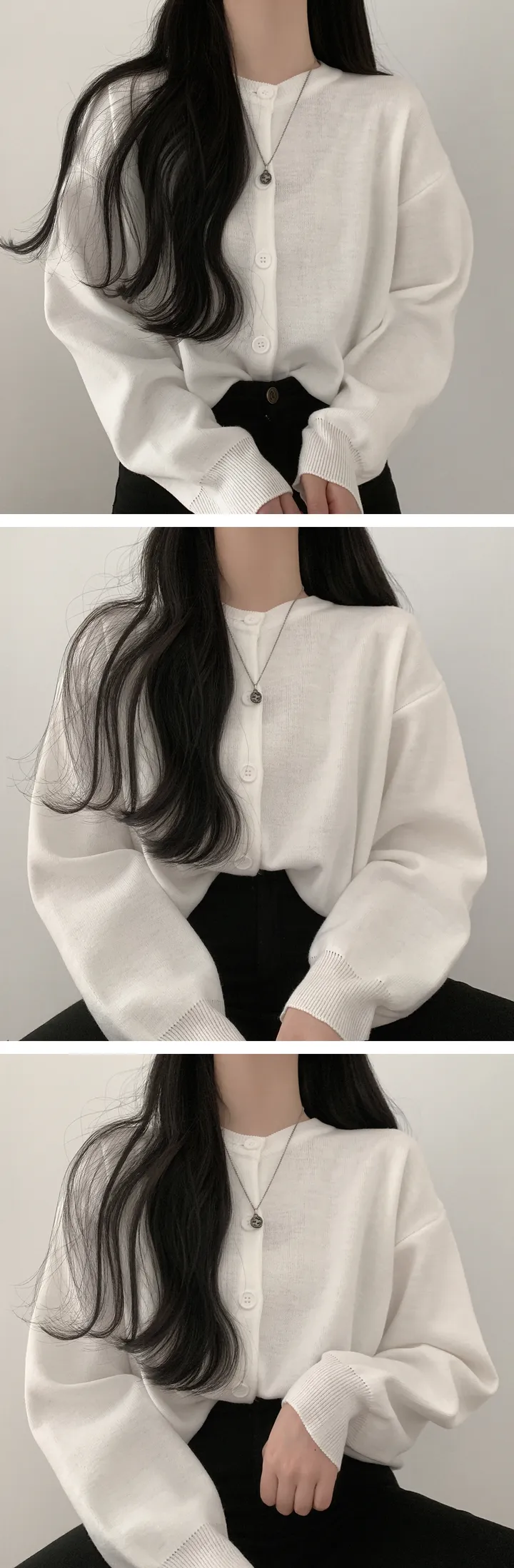 심쿵 단추 라운드가디건 [14color] 상세 이미지 7