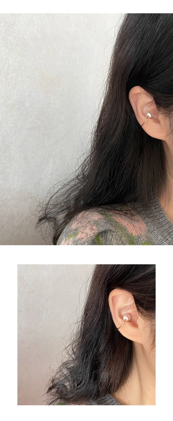 [당일발송][이어커프] two-way earcuff /투웨이 진주 심플 볼드 실버 골드 링 귀찌 이너컨츠 서브 귀걸이 상세 이미지 12