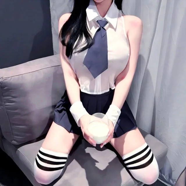 [🐰토요일도 발송가능!!일요일도착🚛🥛우유 교복🐰]짜릿행...🩶섹시 교복 발렌타인데이 화이트데이 코스튬 코스프레 이벤트 남친 남편 기념일 클럽 bj 엑셀 여캠 투피스 세트 상세 이미지 9