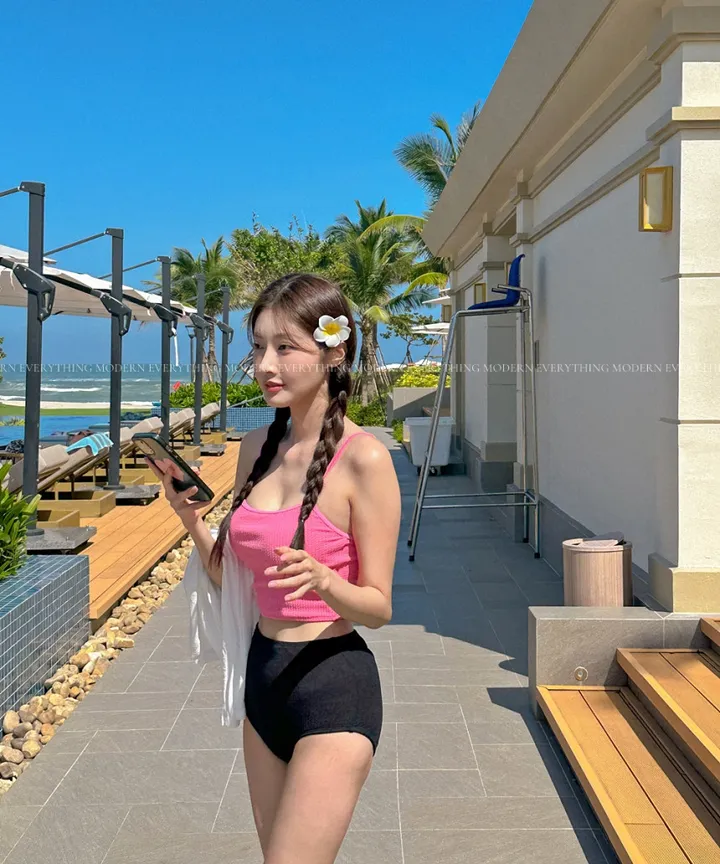 💘진짜예쁨💘/M-XL 하이웨스트 투피스 커버업 비키니 모노키니 휴양지 호캉스 호텔 유교걸 빅사이즈 수영복 상세 이미지 37