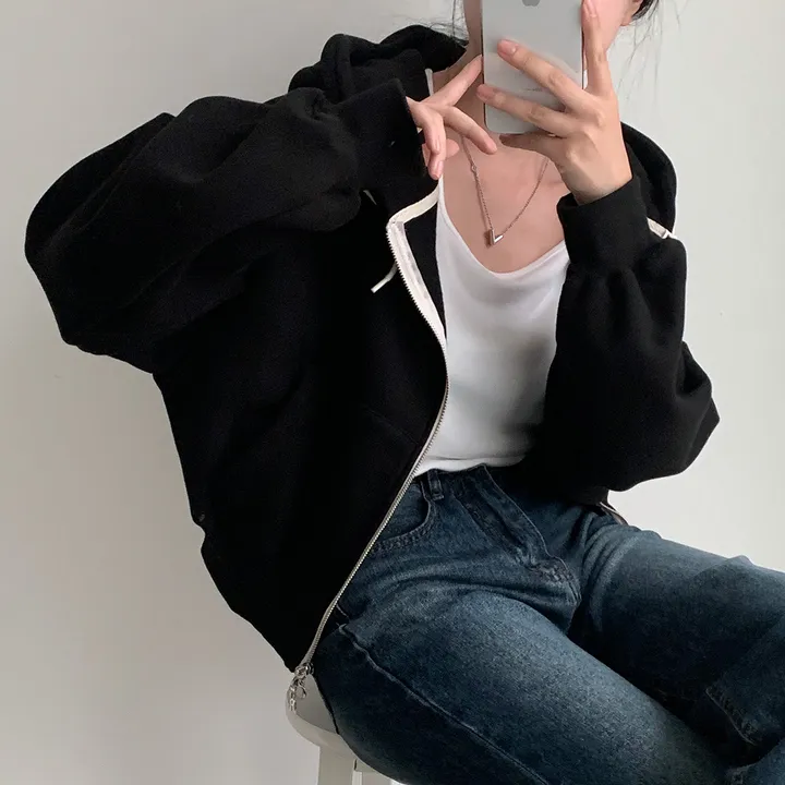 [완전인기✨/백염컬러 당일출고!] 자체제작 크치Made 꿈에 나온 핏, 투웨이 양기모 크롭 후드집업 ver 아우터 자켓 - zipup 상세 이미지 213