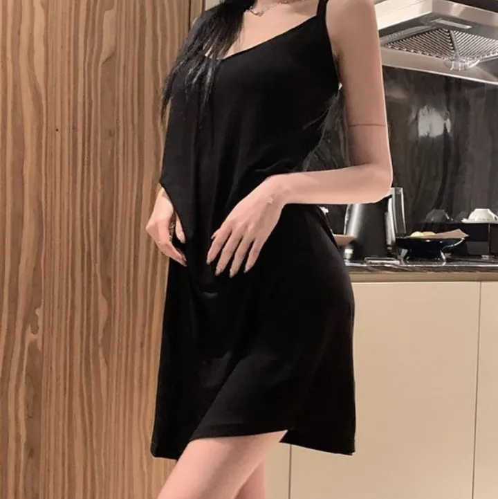 쫀득 부들 크로스 원피스 홈웨어 면원피스 섹시원피스 상세 이미지 16