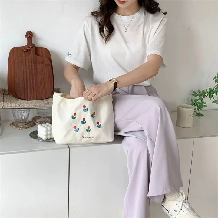 튤립자수 데일리 크로스 숄더 에코백 상세 이미지 17