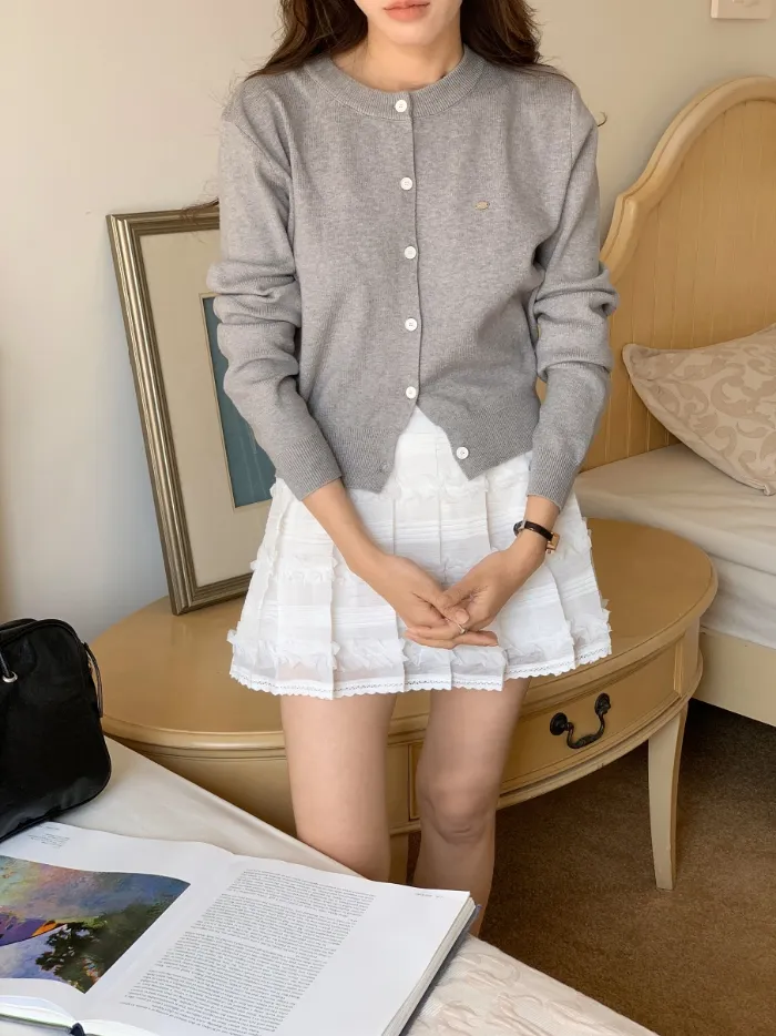 그니아❤️ 무지 베이직 데일리 라운드넥 가디건 6color 상세 이미지 11