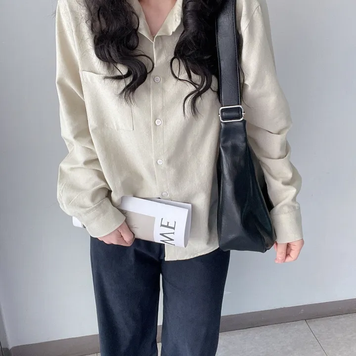 [ 당일출고! 아이패드수납! ] 빈티지 레더 빅 숄더 크로스백 상세 이미지 3