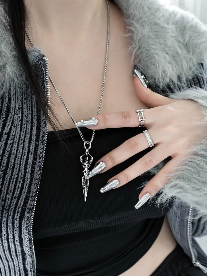 [s.steel] sculpture necklace | 조각 빈티지 목걸이 써지컬 상세 이미지 24