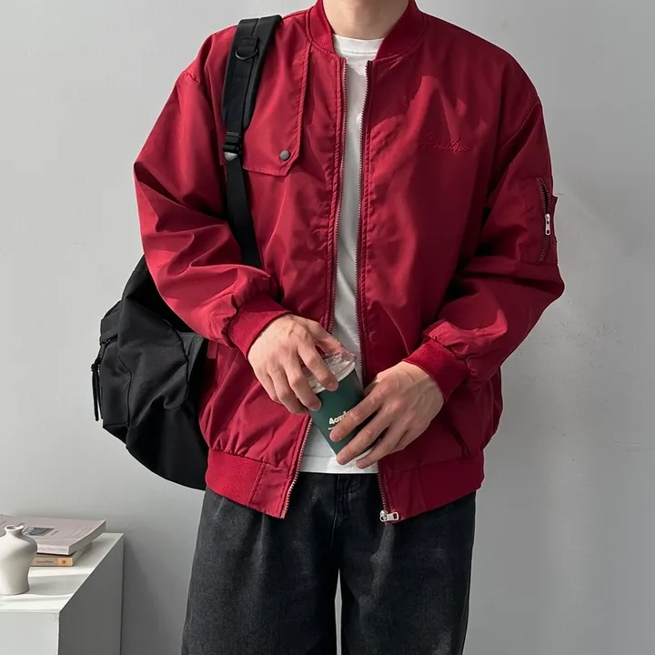 남녀공용 자수 백 레터링 봄 가을 간절기 아우터 오버핏 바람막이 루즈핏 자켓 점퍼 백레터링자수바람막이 상세 이미지 21