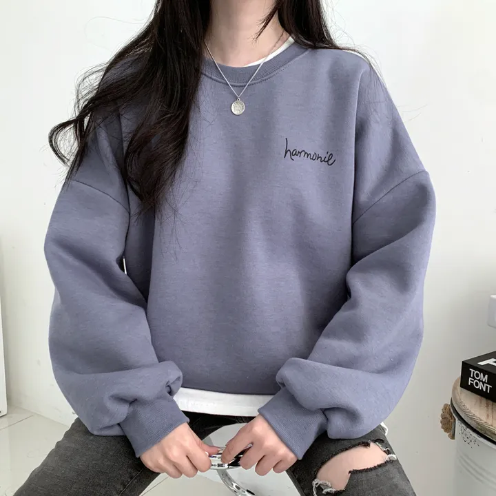 당일발송⚡[데일리/묶음할인] 심플 오버핏 하모니 레터링 맨투맨 4color 상세 이미지 24