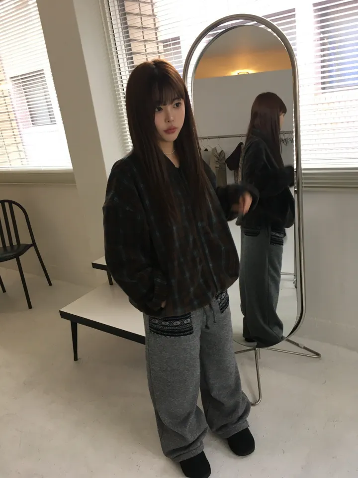 (2 color) 도쿄 체크 후리스집업 상세 이미지 23