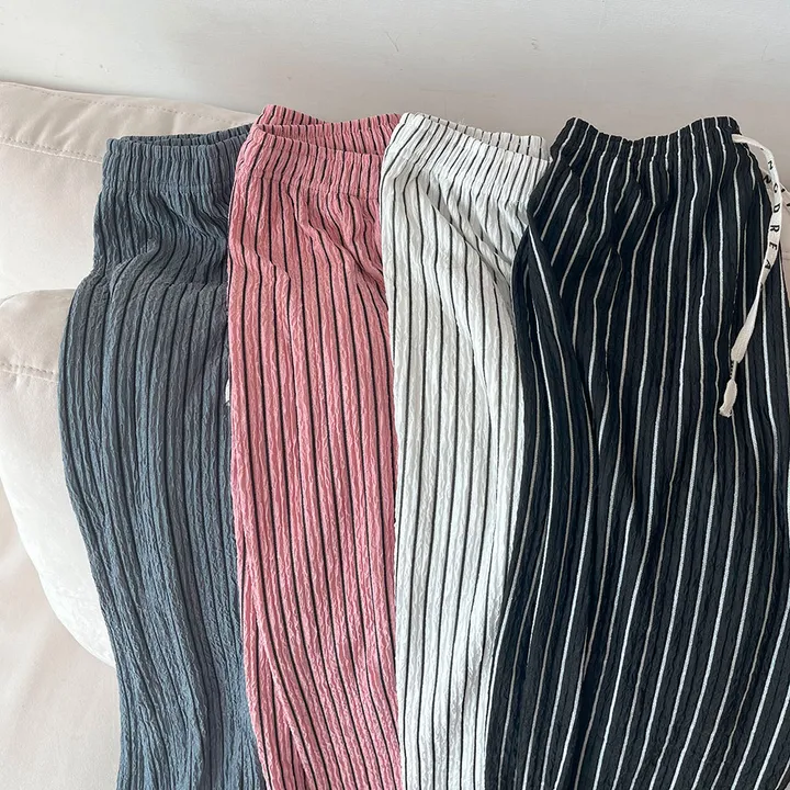 🎀핏보장🎀 찰랑 모던 스트라이프 밴딩팬츠 잠옷바지 마실룩 상세 이미지 8
