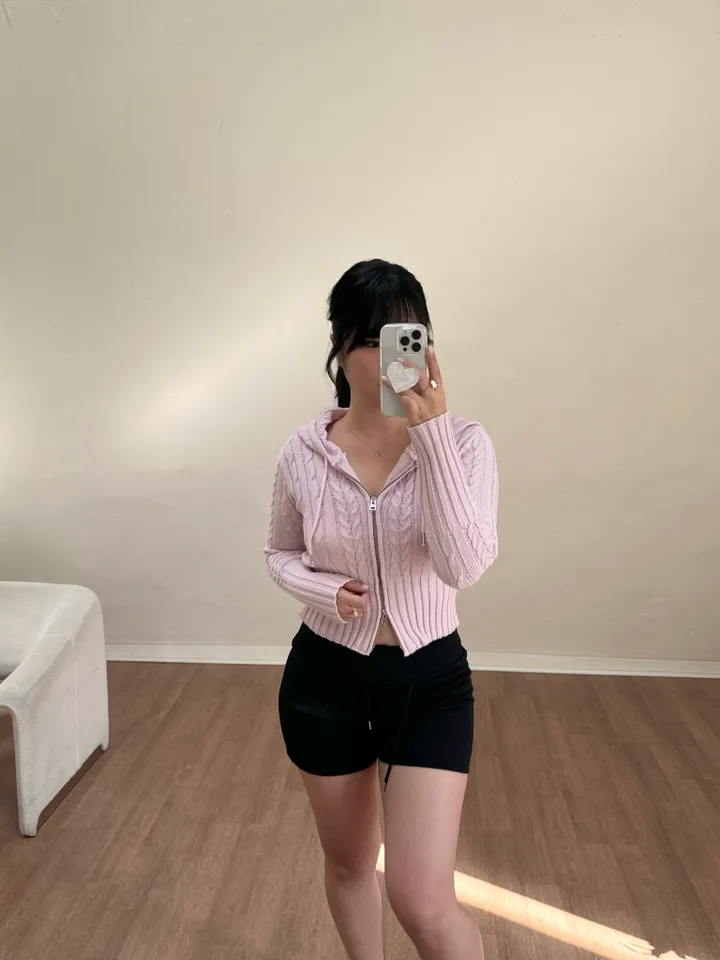 [~77/핏보장]비비 꽈배기 투웨이 니트후드집업 니트집업 상세 이미지 16