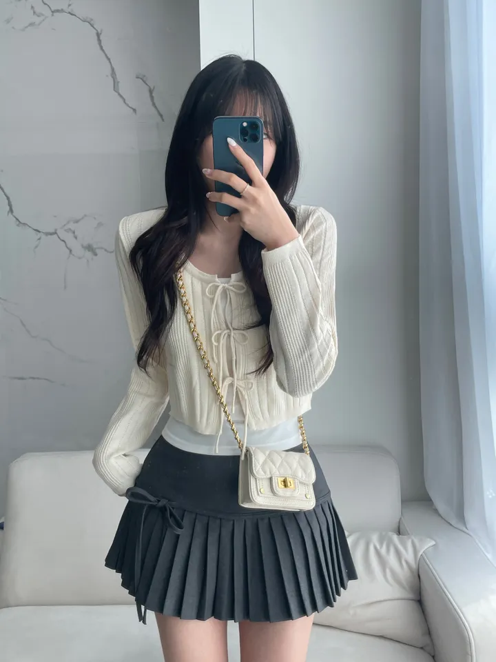 [주문폭주🤍/리본포인트!]  💘남심 저격해버릴 리스 쓰리리본 가디건 상세 이미지 16