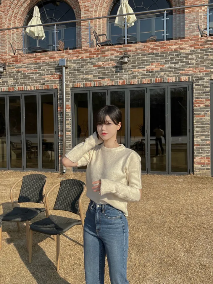 [워머SET/재진행‍🔥] 러블리 보들 울 핸드 워머 니트 세트 루즈핏 트임 반팔 니트티 라운드넥 토시 니트투피스 상세 이미지 61