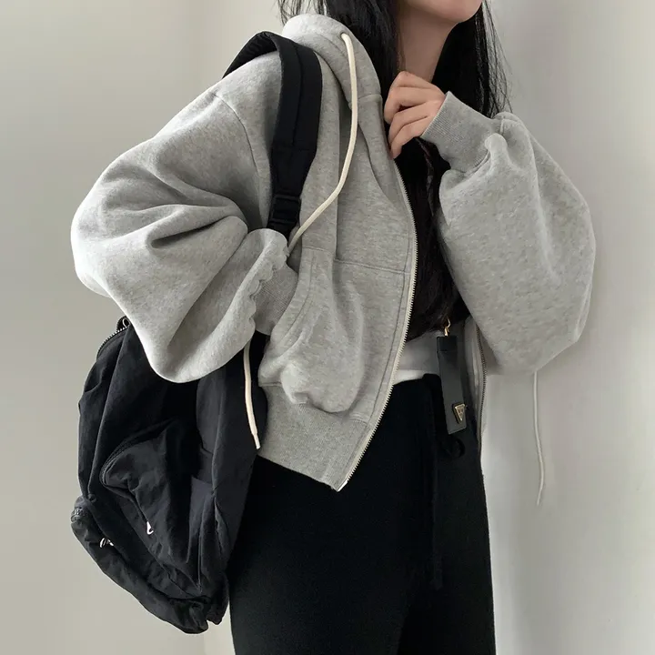 [완전인기✨/백염컬러 당일출고!] 자체제작 크치Made 꿈에 나온 핏, 투웨이 양기모 크롭 후드집업 ver 아우터 자켓 - zipup 상세 이미지 110