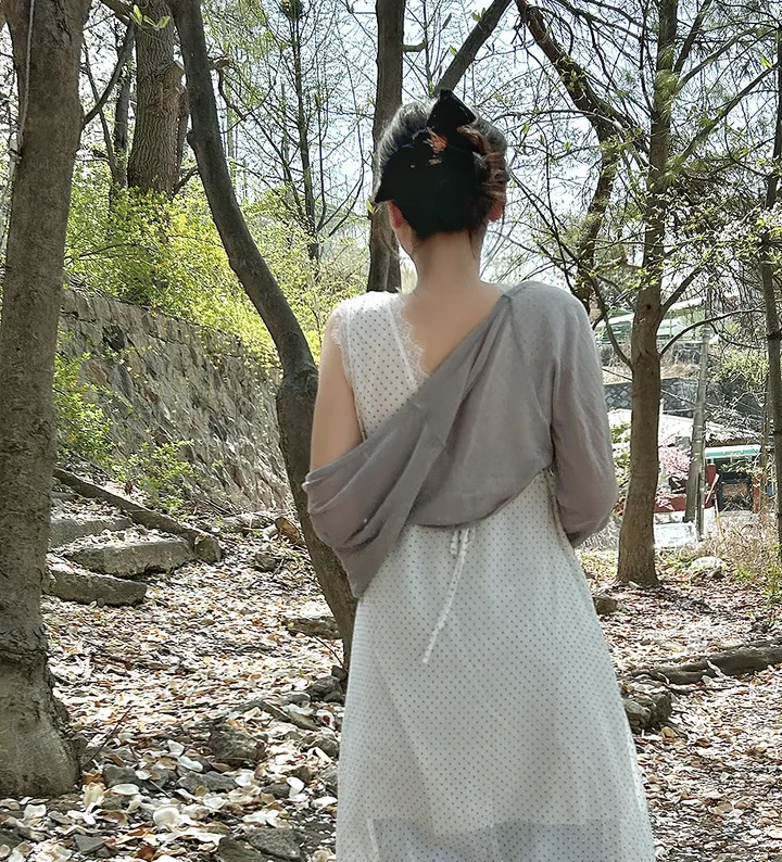 [1+1 할인!] 린조 시스루 볼레로 가디건 여름가디건 볼레로가디건 시스루 니트가디건 크롭 볼레로가디건 상세 이미지 16