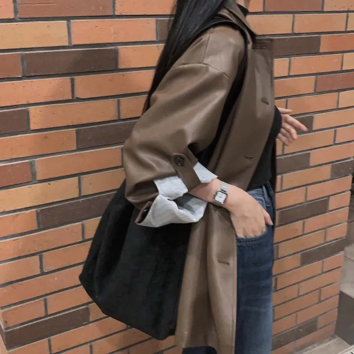 [힙덮는기장감~/블랙 당일출고🎉] 자체제작 #크치Made 오디너리 롤업 오버핏 하프 레더자켓 - jk 상세 이미지 107