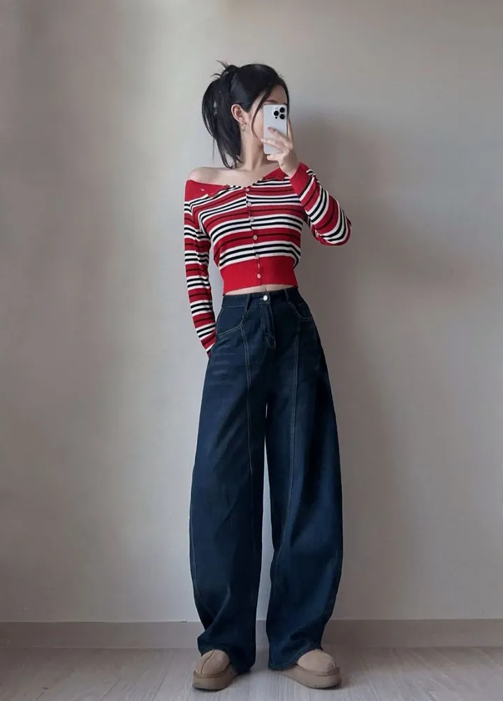 단가라츄잇(가디건,오프숄더,단가라,스트라이프,봄신상,캐주얼,유니크,섹시) 상세 이미지 6