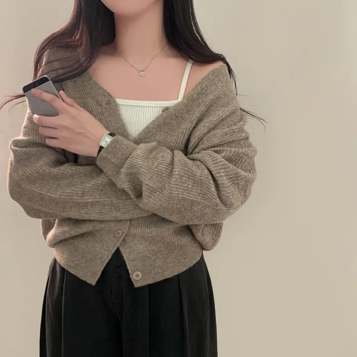 [인생가디건🤍]극여리 루즈핏 울 브이넥 니트 가디건 - 8color 상세 이미지 56