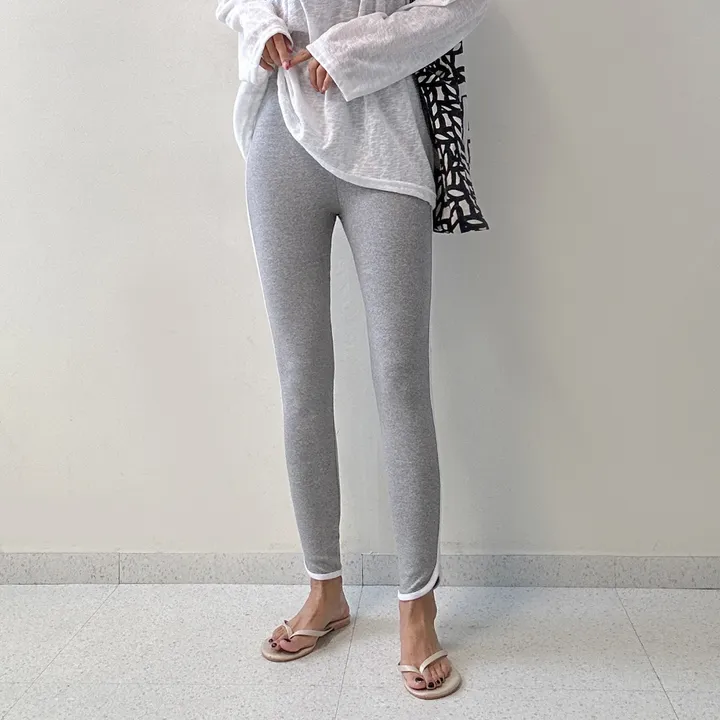 밴딩/데일리/운동복 랍바 라인 소프트 쫀쫀 하이 레깅스 (3컬러) 상세 이미지 6