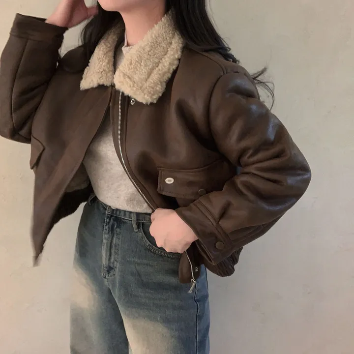 [양털안감🖤/겨울무스탕]고급빈티지무드, 소프트 스웨이드 양털 무스탕 점퍼 자켓 상세 이미지 46
