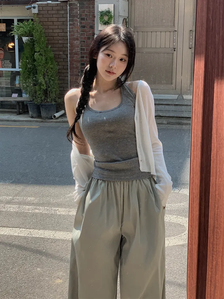 [여름까지🩵/핏강추] 르비 시스루 여리핏 세미 크롭 브이넥 긴팔 가디건 5colors 상세 이미지 18