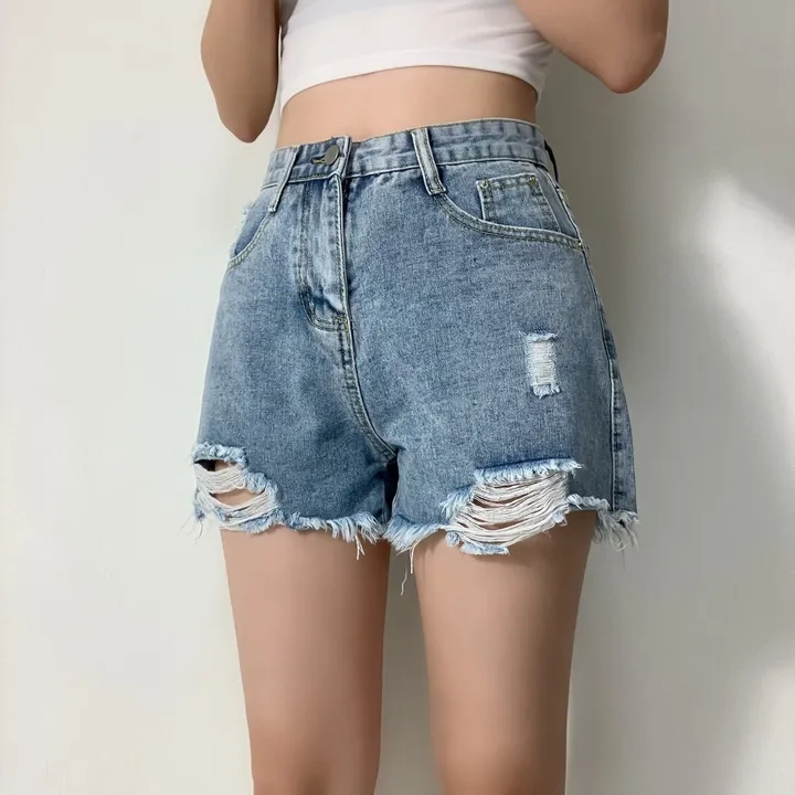 [색감+핏예쁨!/가성비갑] 트임 하이웨스트 여름 데님숏팬츠 반바지 청반바지 상세 이미지 5