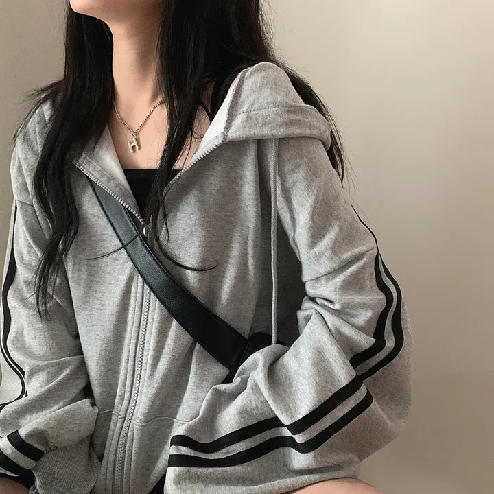 [루즈핏/꾸안꾸🖤] 키트 투라인 후드 집업 점퍼 상세 이미지 31
