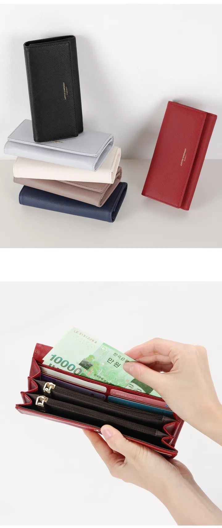 [당일출고/고퀄리티/분리수납] MADE 판도라 여성 장지갑 아코디언 여성지갑 분리수납 멀티수납 지폐 동전 카드 사피아노 지갑 (6color) 상세 이미지 9