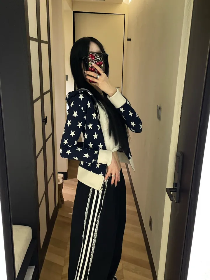 [MD소장/인기상품] y2k star pattern slim crop hood zip-up / y2k 별 스타 패턴 슬림 크롭 후드 집업 상세 이미지 37