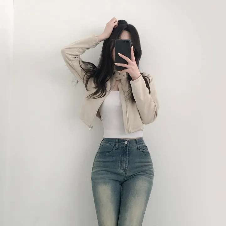 [부드러움/핏넘예] 봄자켓으로 추천! 차이나카라 크롭핏 슬림 스웨이드 자켓 상세 이미지 42