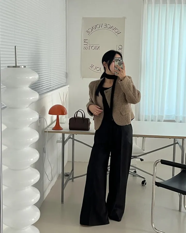 [로웰샵] 힐르 여성 와이드 부츠컷 롱 슬랙스 상세 이미지 1