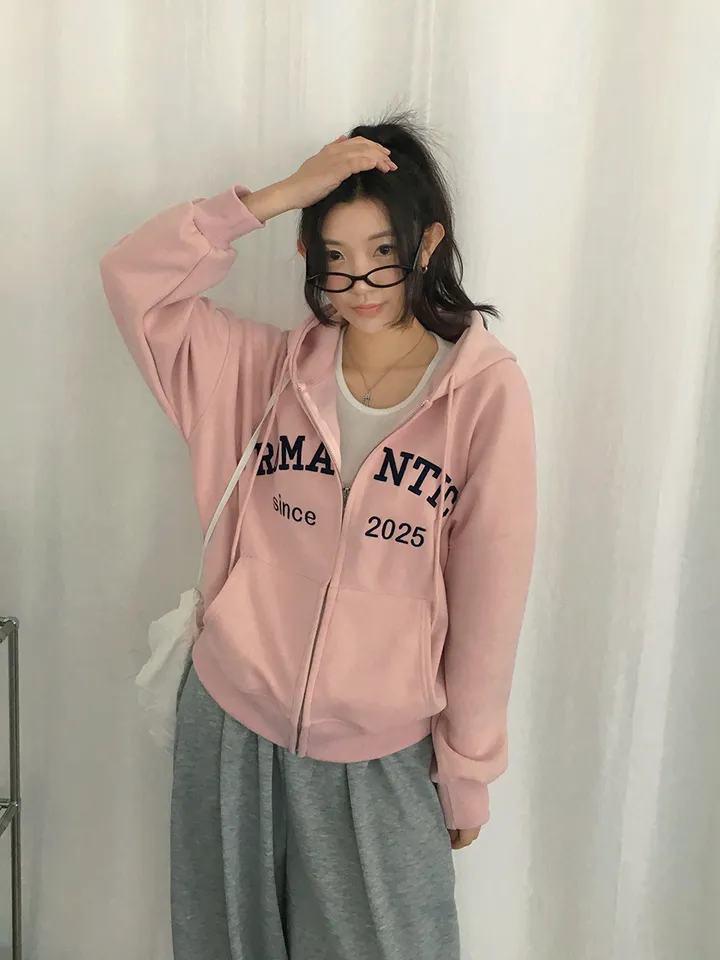 [퀄보장!🤍/6color 자수레터링 아방핏 데일리 후드집업] 로맨틱자수레터링후드집업 상세 이미지 19