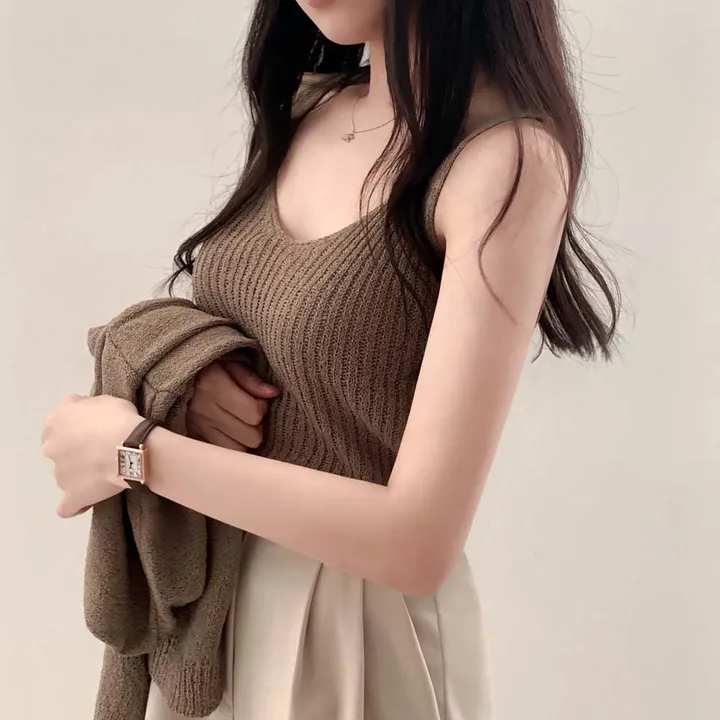[✨SET가격/3천장 돌파!✨]피부에 달라붙지 않는, 부클 가디건+나시 투피스 세트 상세 이미지 33