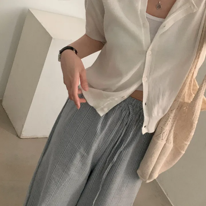 [고급여름원단/데일리] 시원한, 뱀부 반팔 니트가디건 - 7color 상세 이미지 39