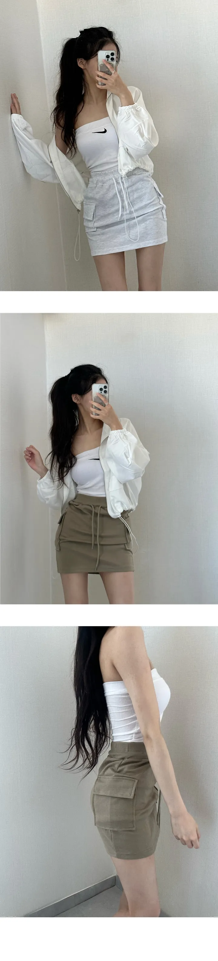 ㅣ당일출고ㅣ최저가ㅣy2k 힙카고 끈조절 크롭 바람막이  숏 점퍼 자켓 상세 이미지 19