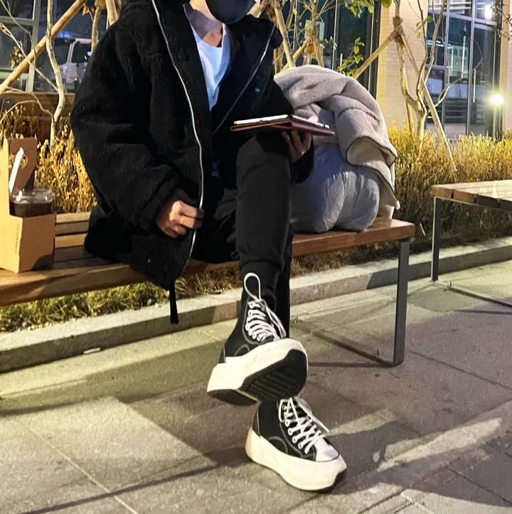 덤블 헤비 양털 패딩 오버핏 투웨이 스트링 후리스 뽀글이 후드 집업 자켓 점퍼 상세 이미지 88
