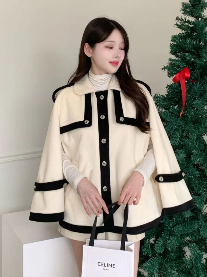 [겨울아우터✨] 클래식 케이프코트 / 숏코트 모직코트 망토자켓 망토코트 연말룩 오버핏자켓 점퍼 겨울자켓 겨울점퍼 아우터 수입의류 배색자켓 핸드메이드코트 울코트 핸드메이드코트 밍크코트 퍼코트 퍼자켓 후리스 뽀글이 숏패딩 경량패딩 무스탕 양털코트 크리스마스 상세 이미지 17